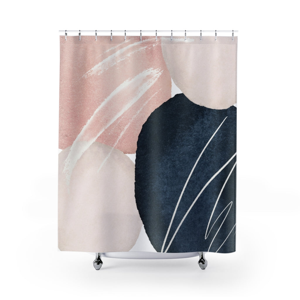 modern boho fabric shower curtain