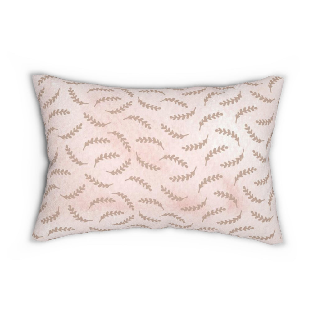 Floral Boho Lumbar Pillow | White Blush Pink