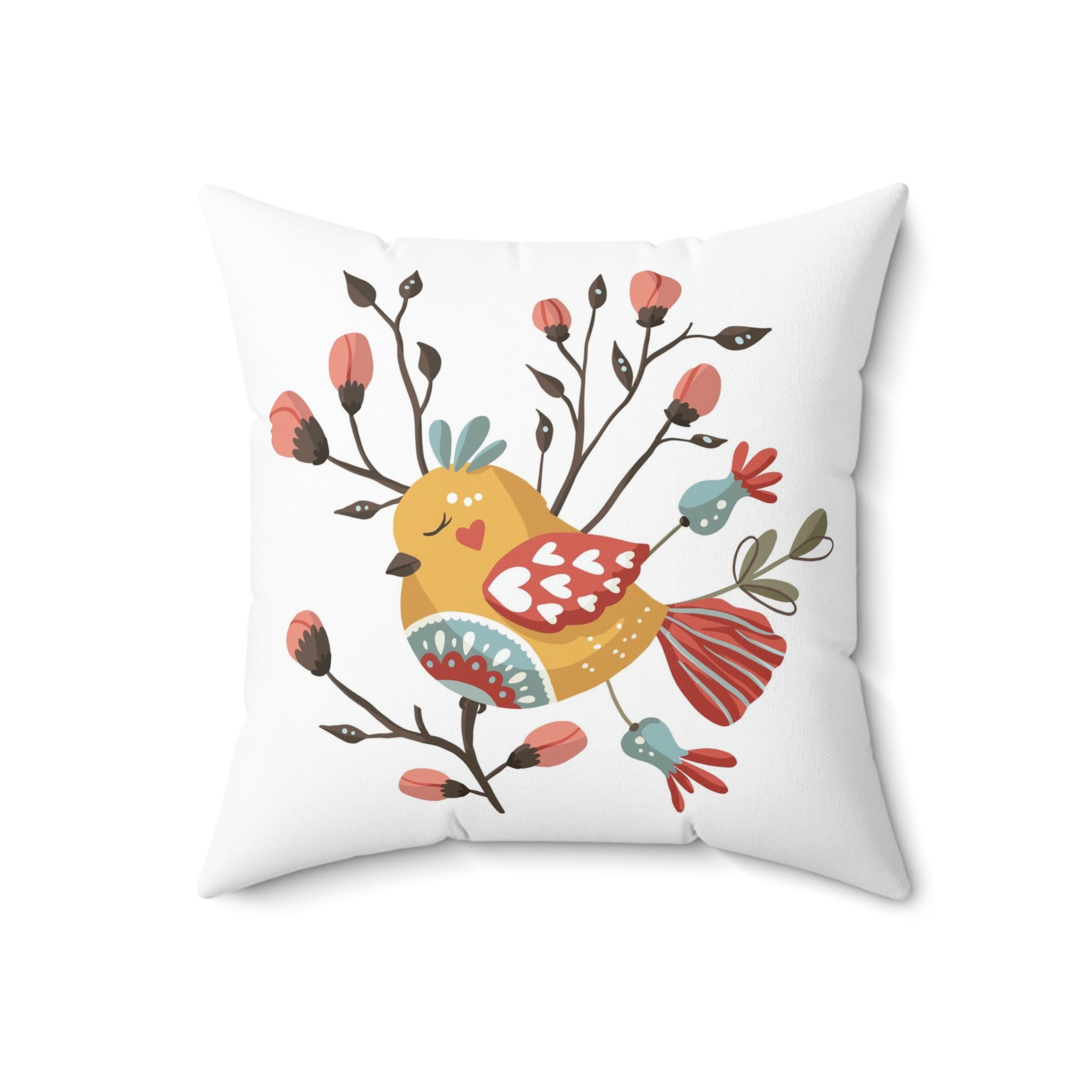 Swedish Folklore Pillow Cover | Scandi Bird