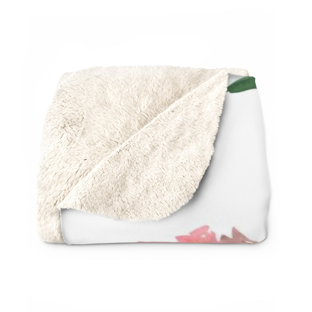 Floral Comfy Blanket | Blush Pink Green