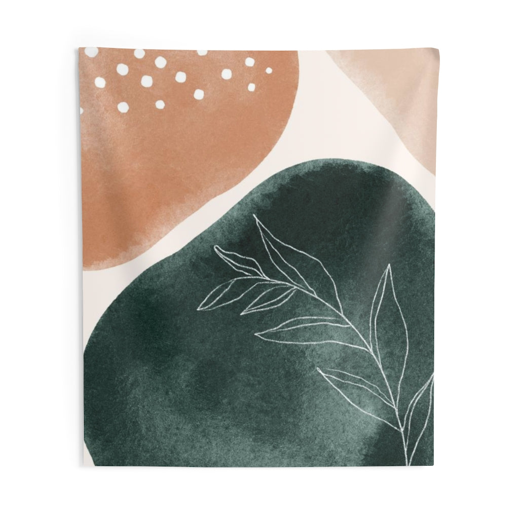 Floral Tapestry | Emerald Green Orange Beige