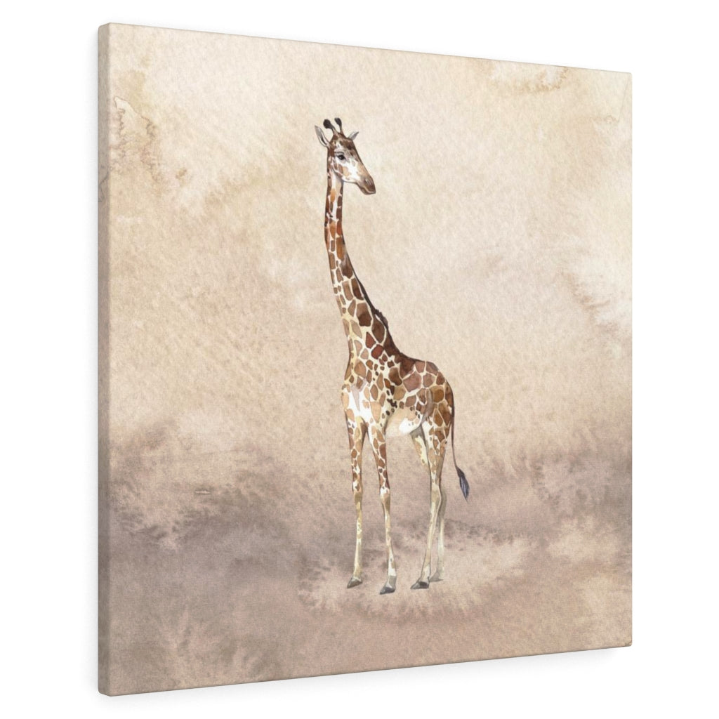 WHIMSICAL WALL CANVAS ART | Beige Watercolor Giraffe