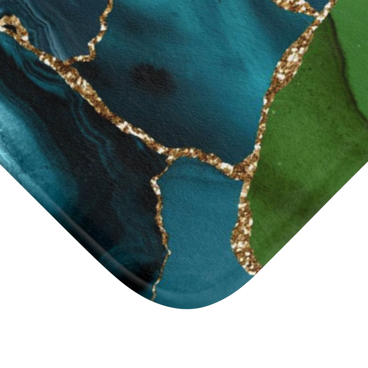 Marble Agate Print Bath Mat | Navy Blue Green
