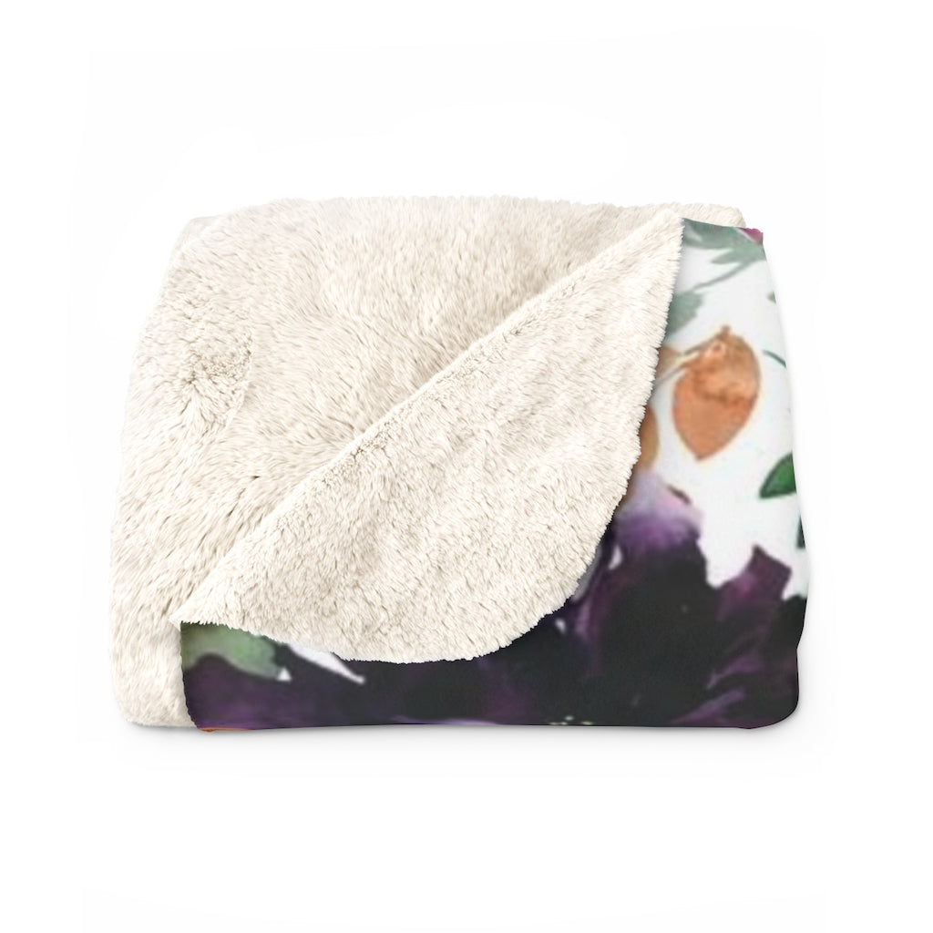Floral Comfy Blanket | Burgundy Wine Flowers