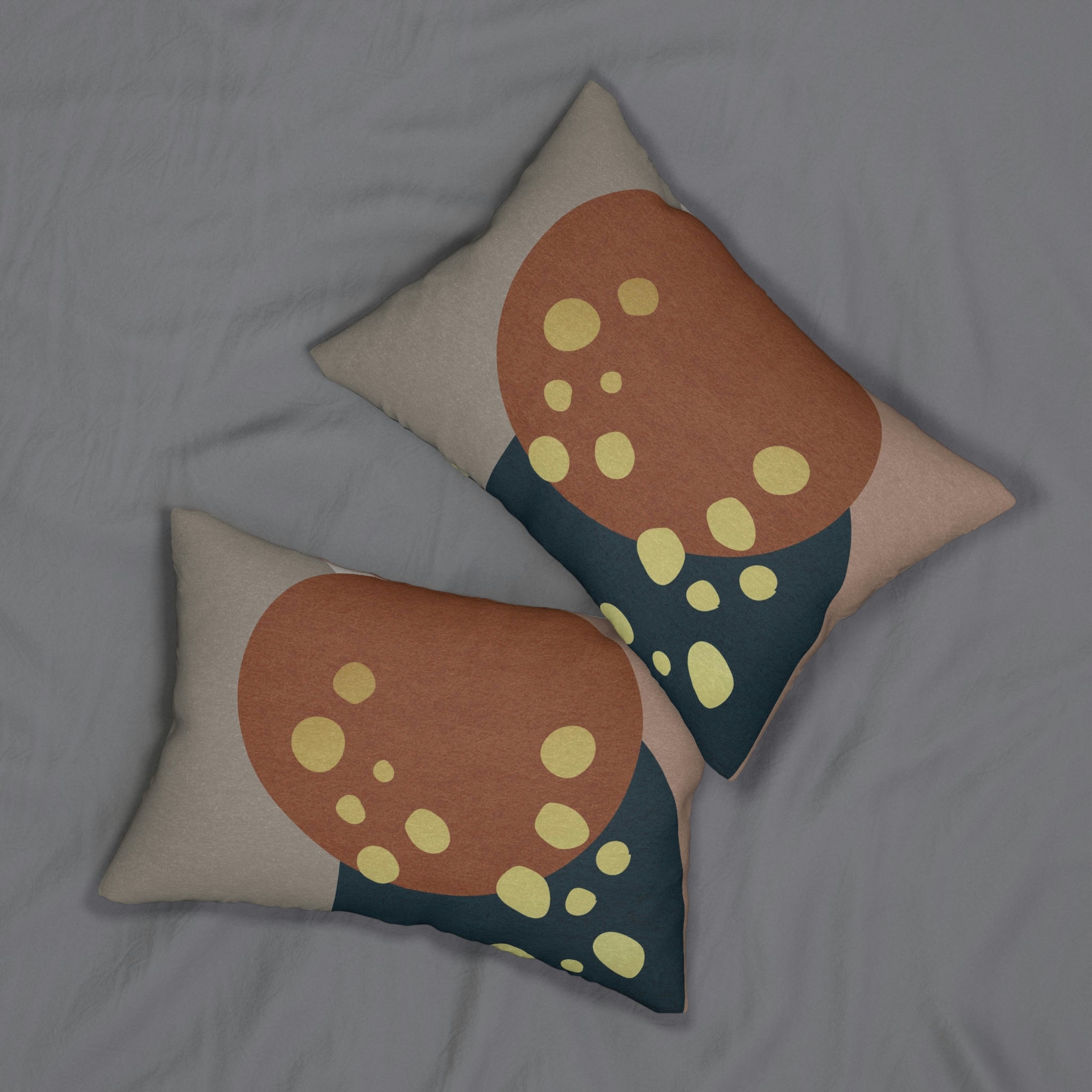 Boho Lumbar Pillow | Earthy Rust Abstract