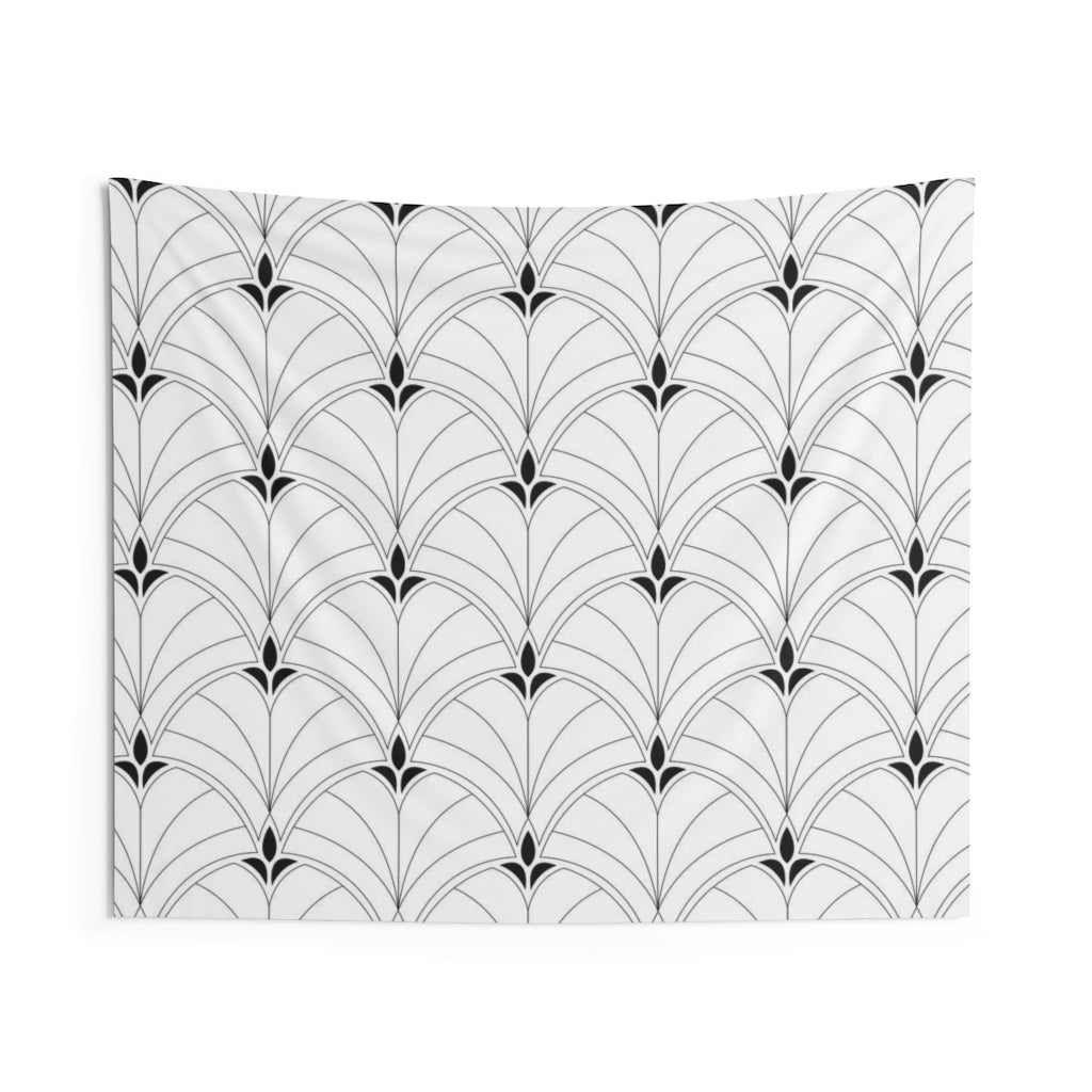 Abstract Tapestry | Art Deco Black White