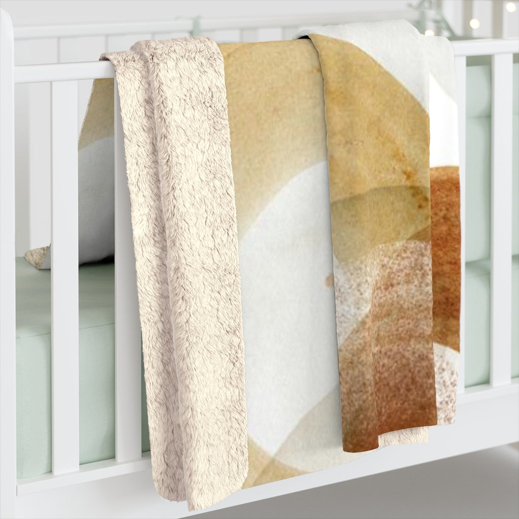 Abstract Comfy Blanket | Beige Rust Ivory