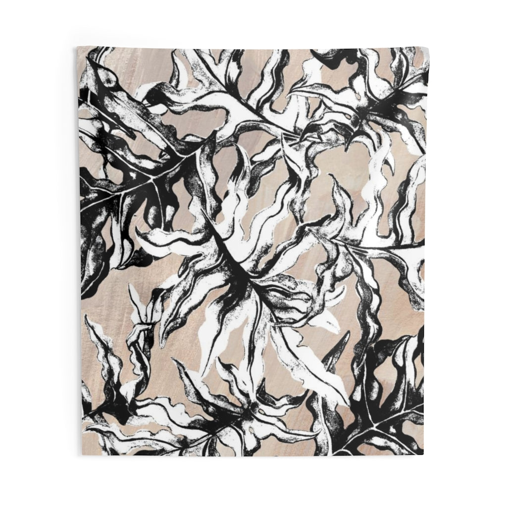 Floral Tapestry | Beige Black White