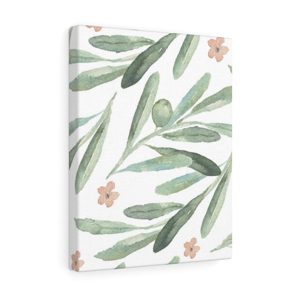 FLORAL WALL CANVAS ART | Green White Pink