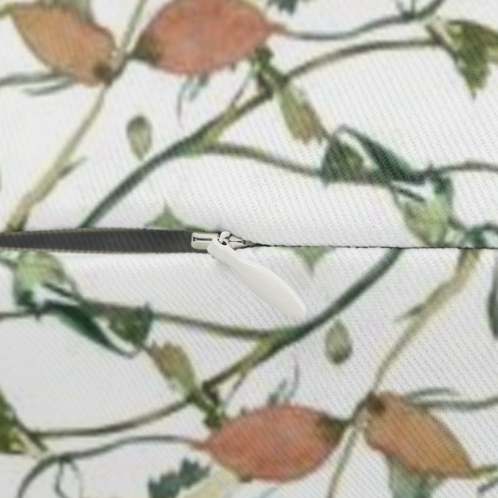 Floral Boho Lumbar Pillow | Bronze Green Leaves