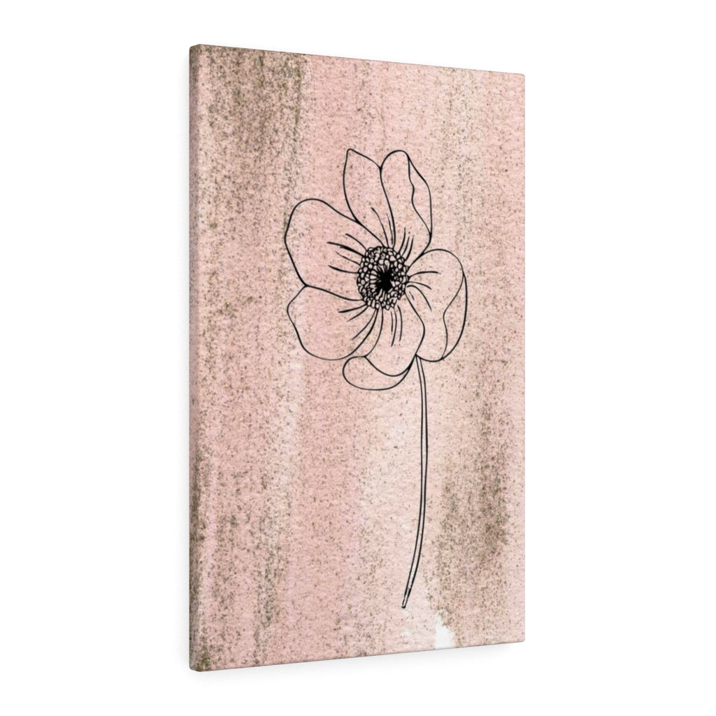 FLORAL WALL CANVAS ART | Pink Line Art