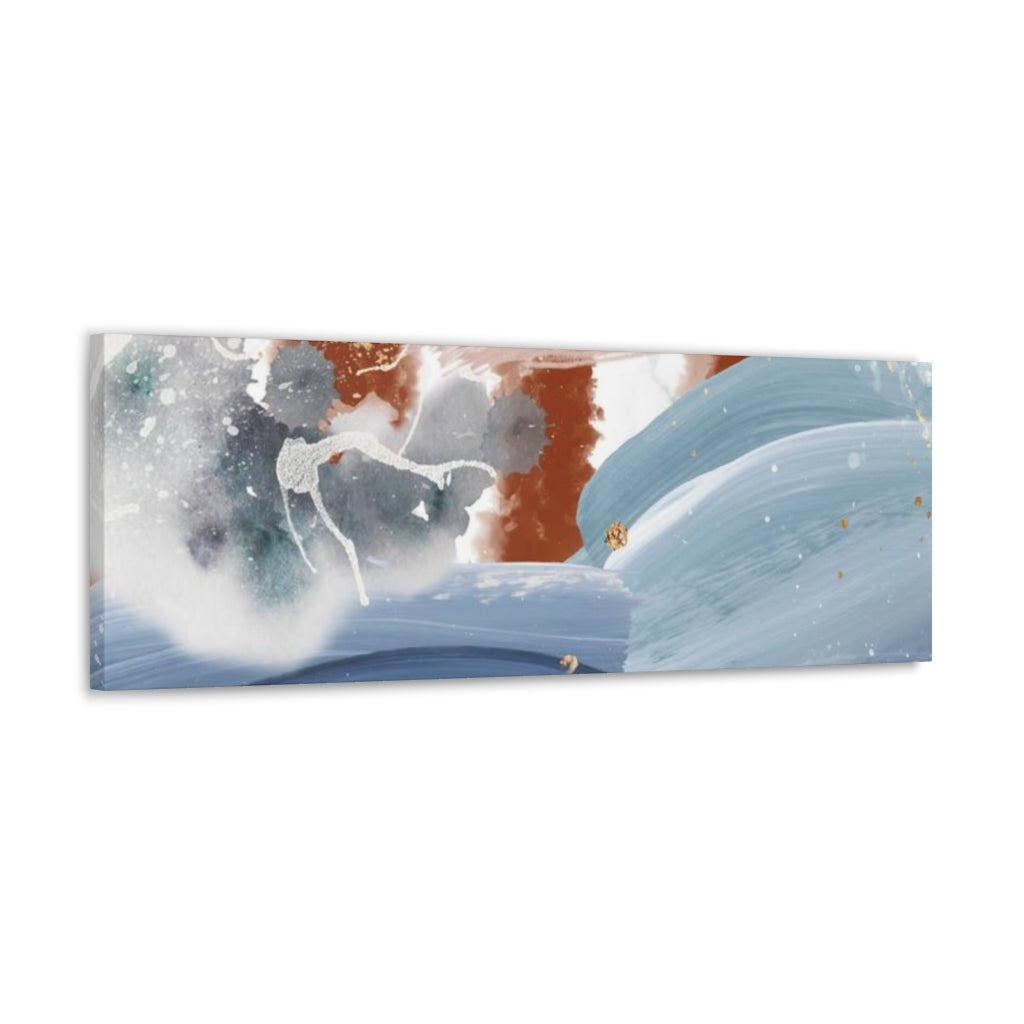 Blue Abstract Canvas Watercolor Wall Art