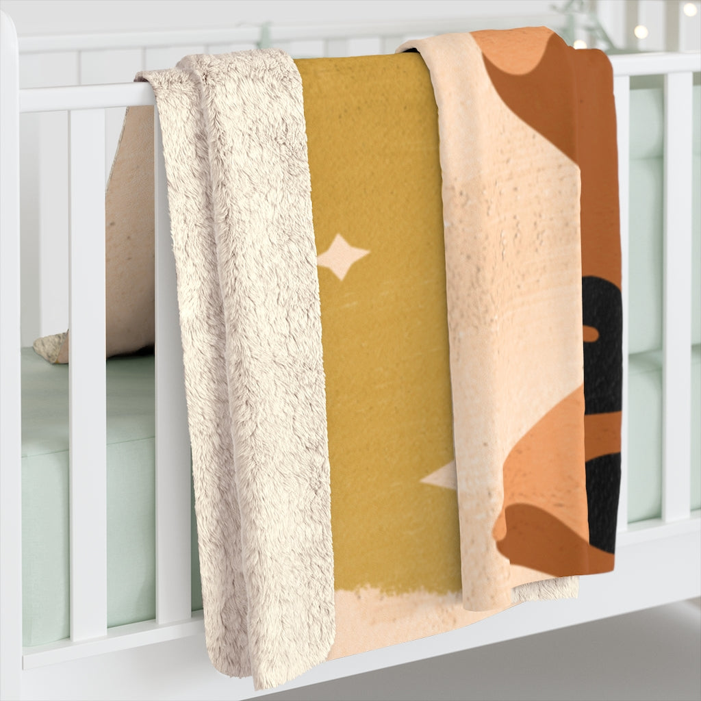Black Cactus Stars, Desert Terracotta, Southwestern Blanket