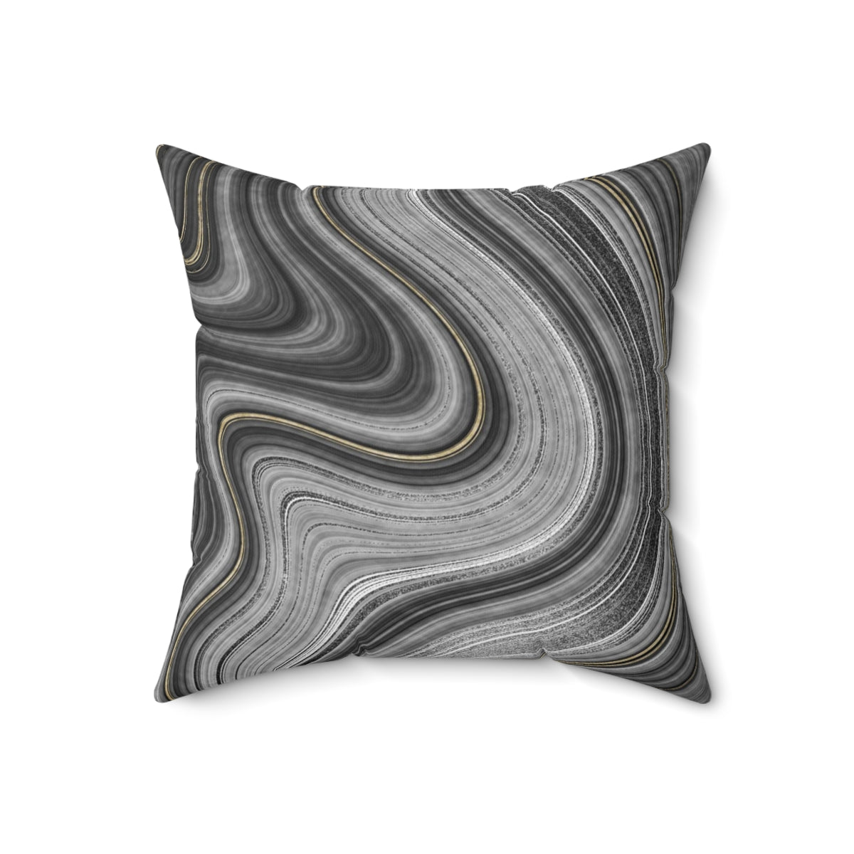 Marble Pillow Cover | Agate Black Grey