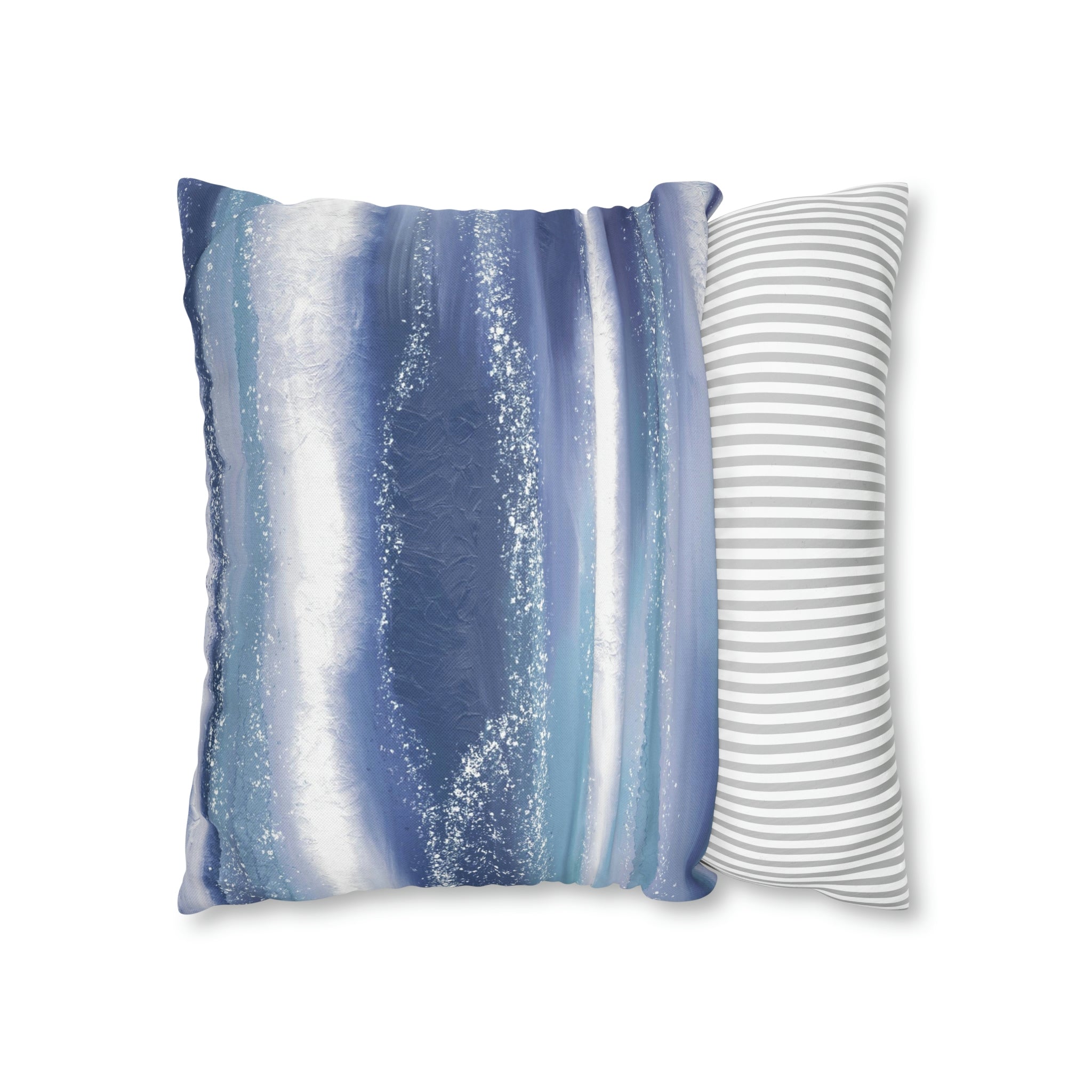 Abstract Pillow Cover | Navy Pale Blue White