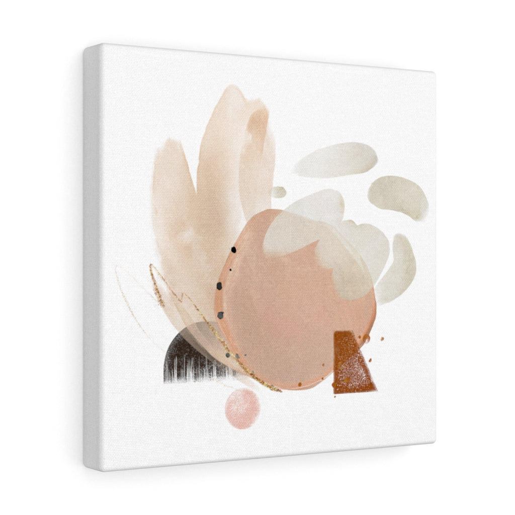 Abstract Canvas Art | White Beige Blush Pink