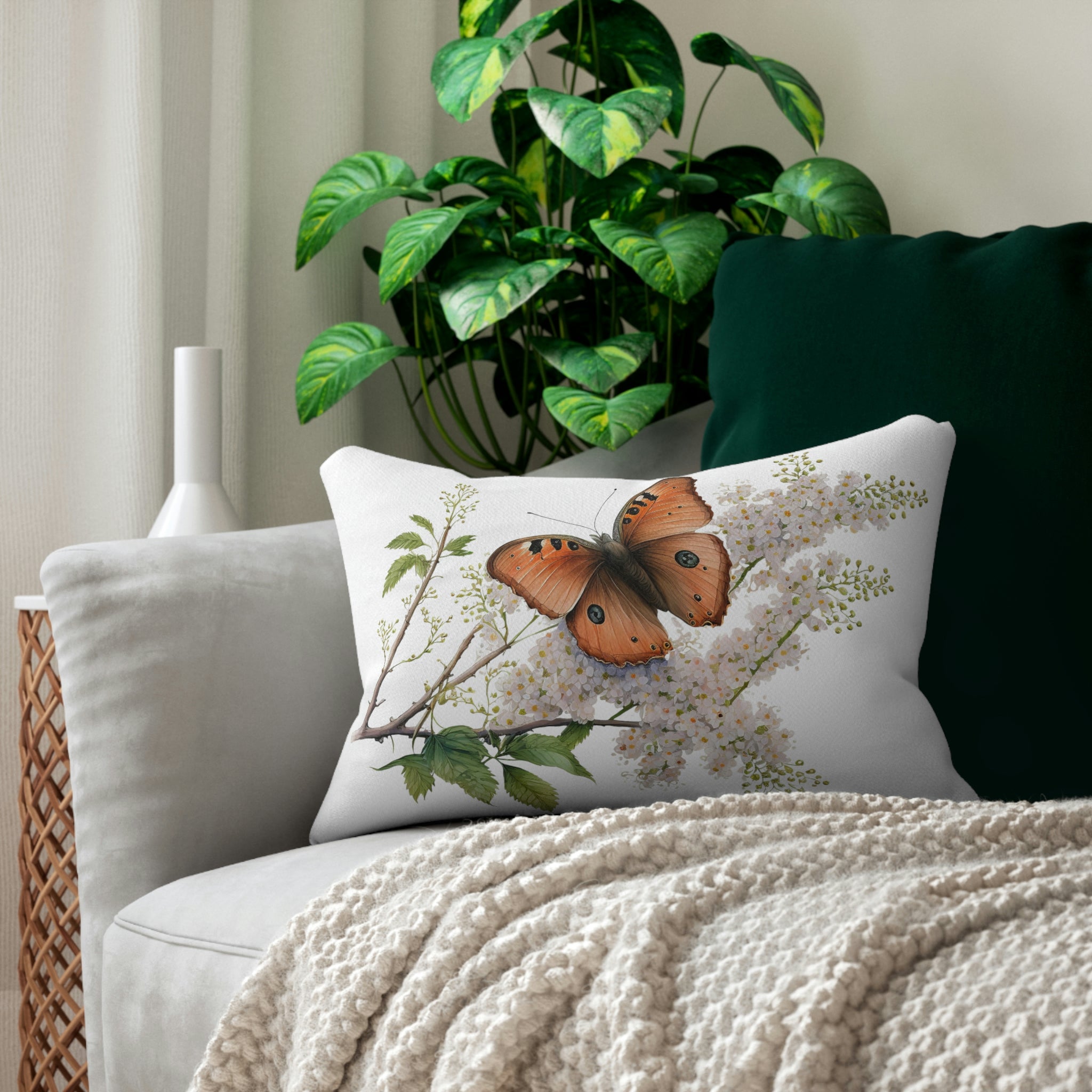 Butterfly Lumbar Pillow | Spring Botanical