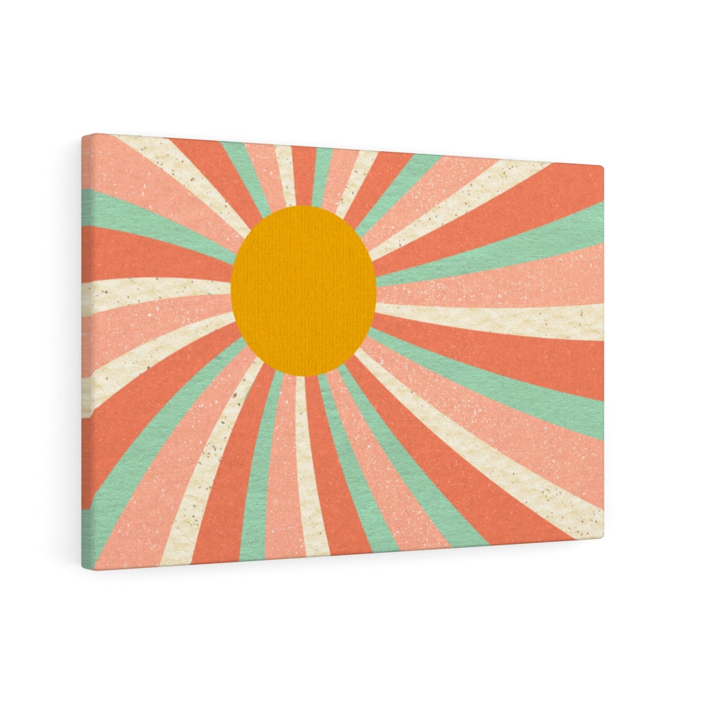 RETRO CANVAS ART | Mint Green Beige Yellow