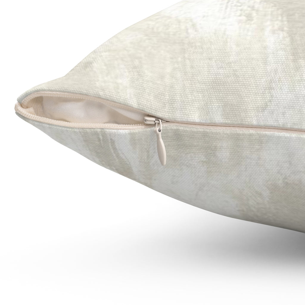 With Saying Pillow Cover | Beige White | Smile