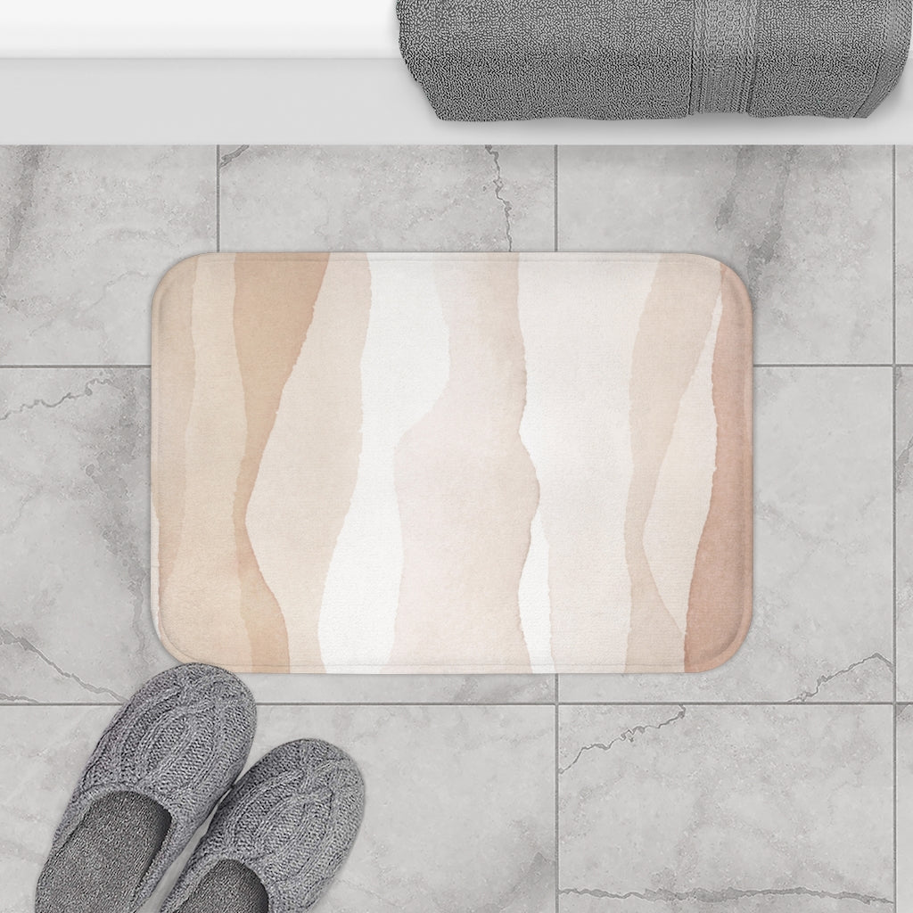 Pastel, Blush Beige Boho Bath Mat