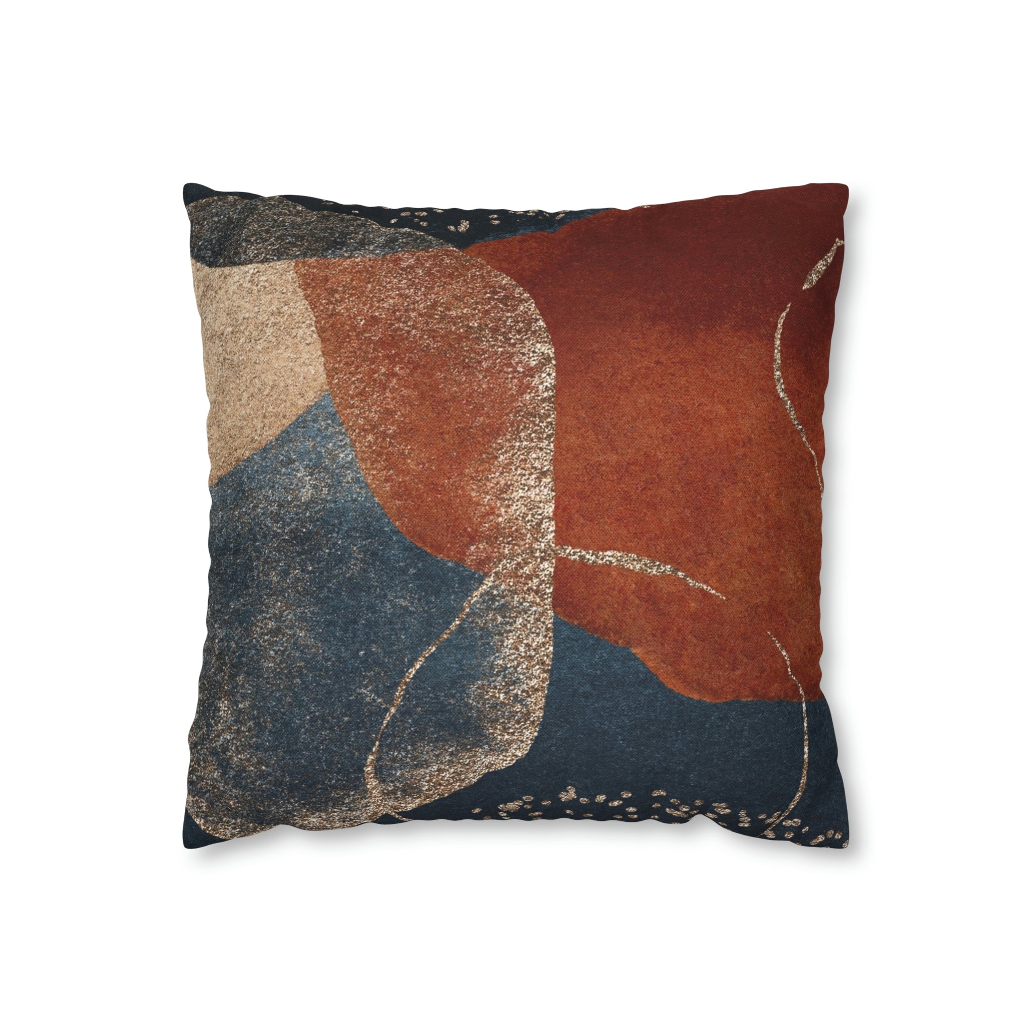 Abstract Boho Pillow Cover | Rustic Navy Gold