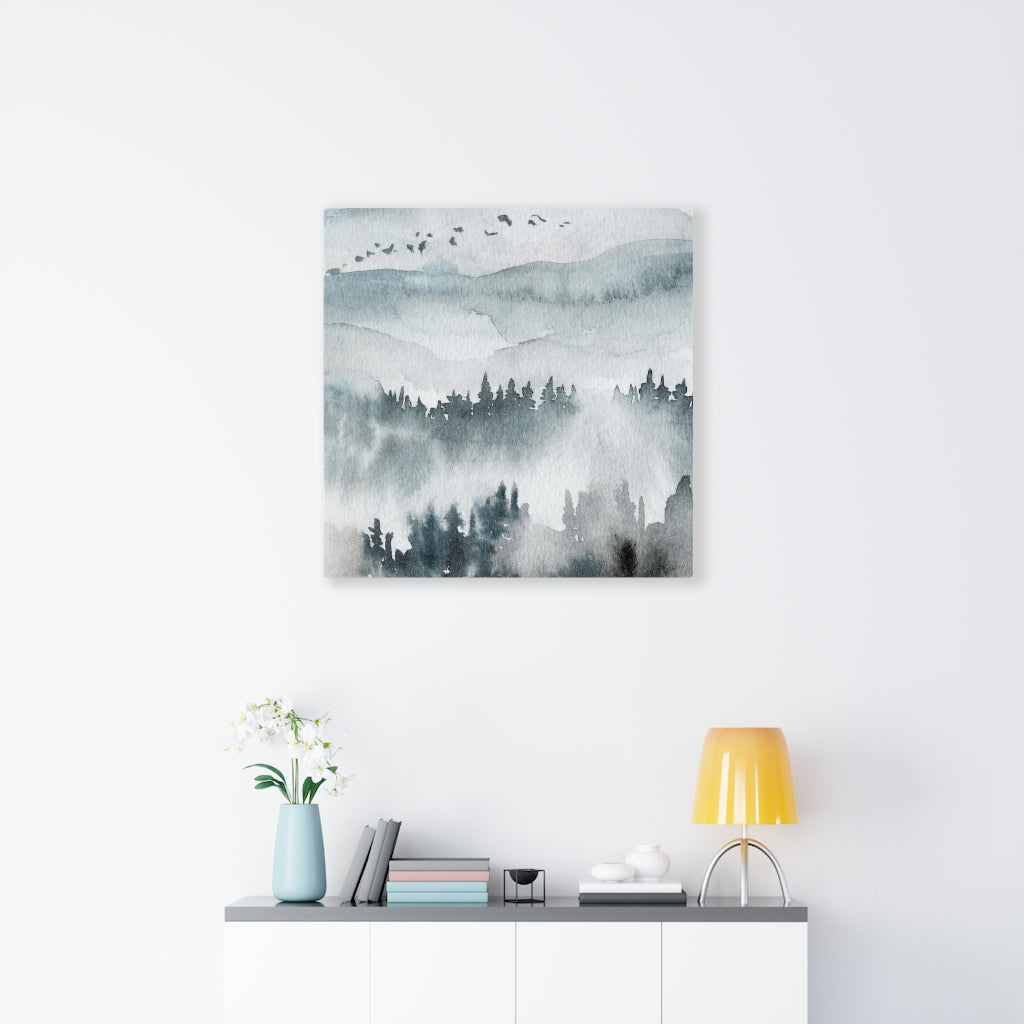 Nature Wall Canvas Art | Gray Woodlands