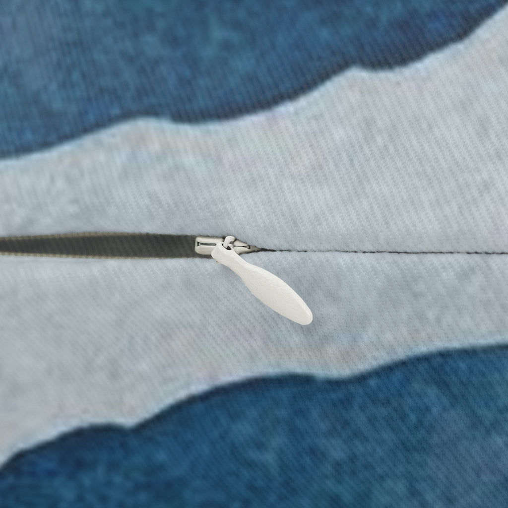 Floral Boho Lumbar Pillow | Indigo Blue Black White