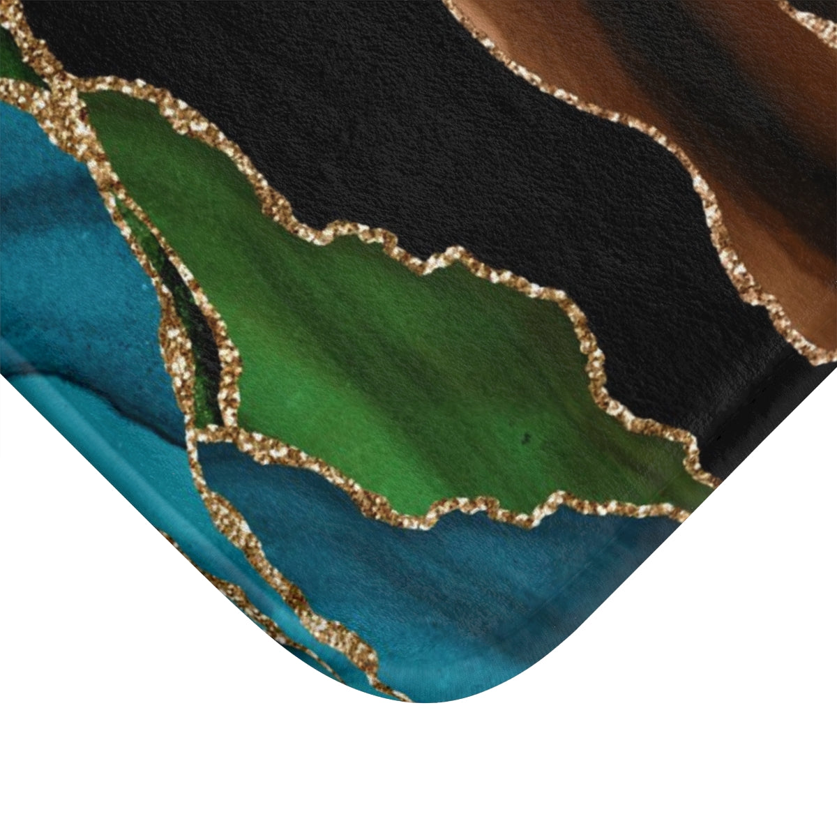 Marble Agate Print Bath Mat | Brown Purple Black