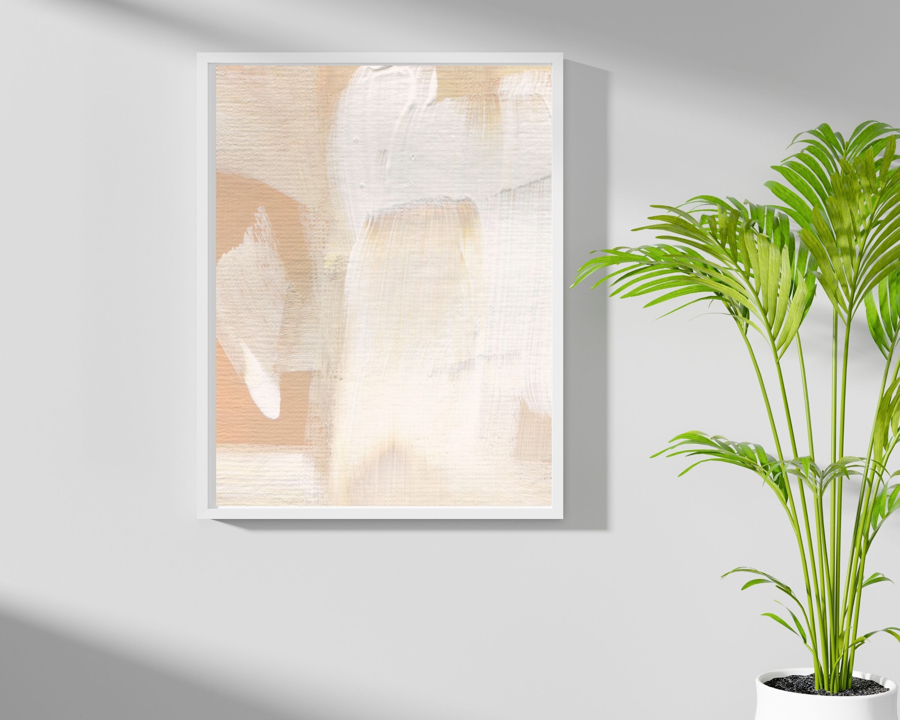 Abstract Terracotta Art Prints | Cream Beige White