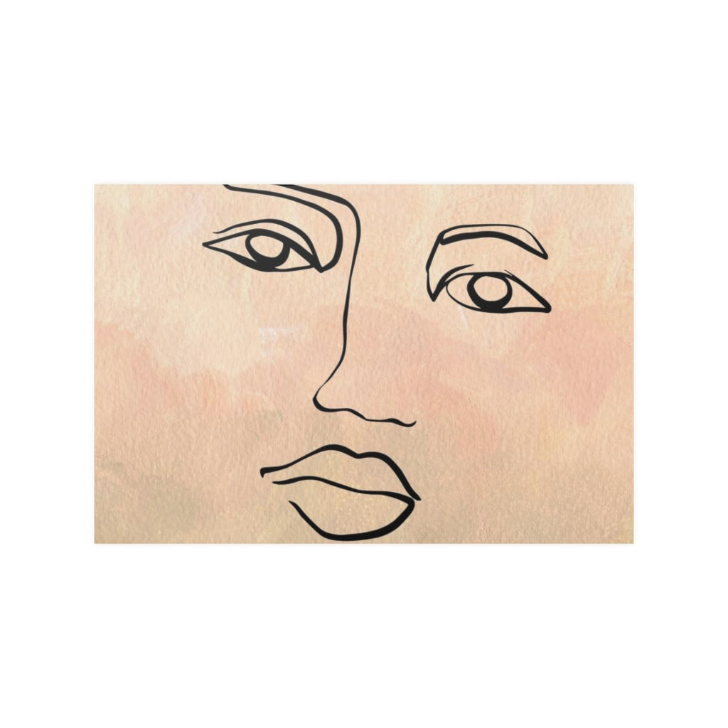Abstract Terracotta Art Prints | Beige Pink Female Face