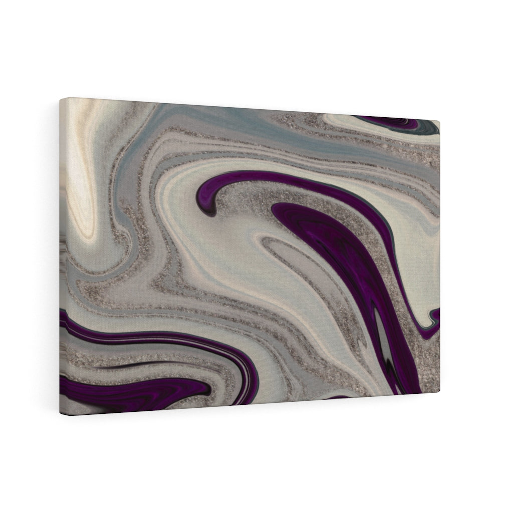 ABSTRACT WALL CANVAS ART | Purple Grey Silver