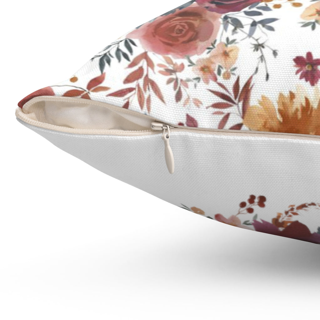 Floral Boho Pillow Cover | Ginger Beige Wine Burgundy Navy Blue