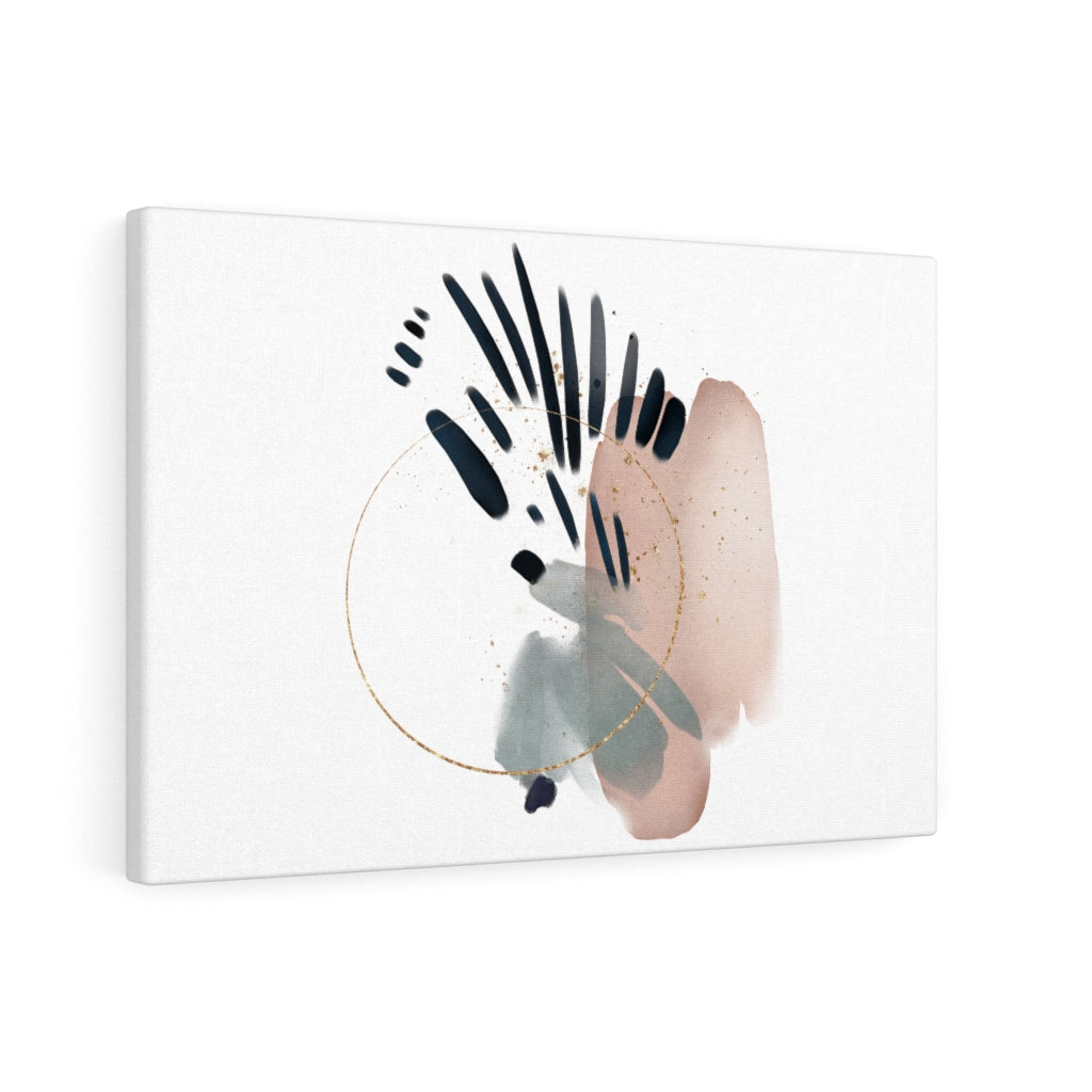 Abstract Canvas Art | White Navy Blue Grey Blush Pink