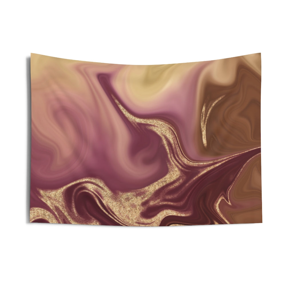 Abstract Tapestry | Wine Red Gold