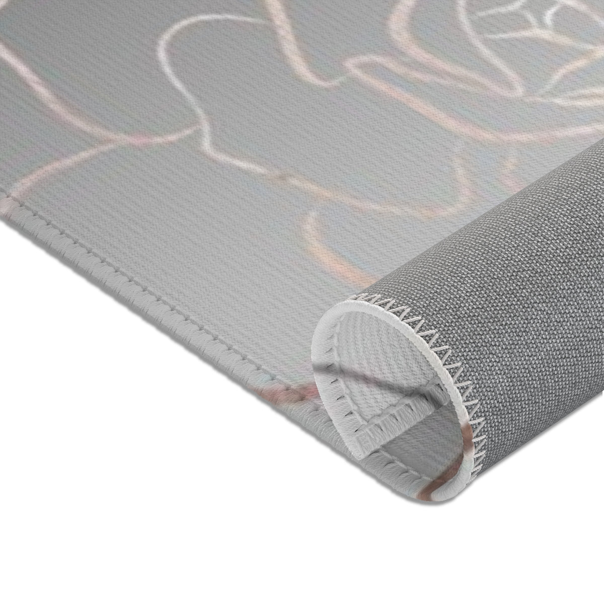 Floral Area Rug | Black White Ombre Gold Roses