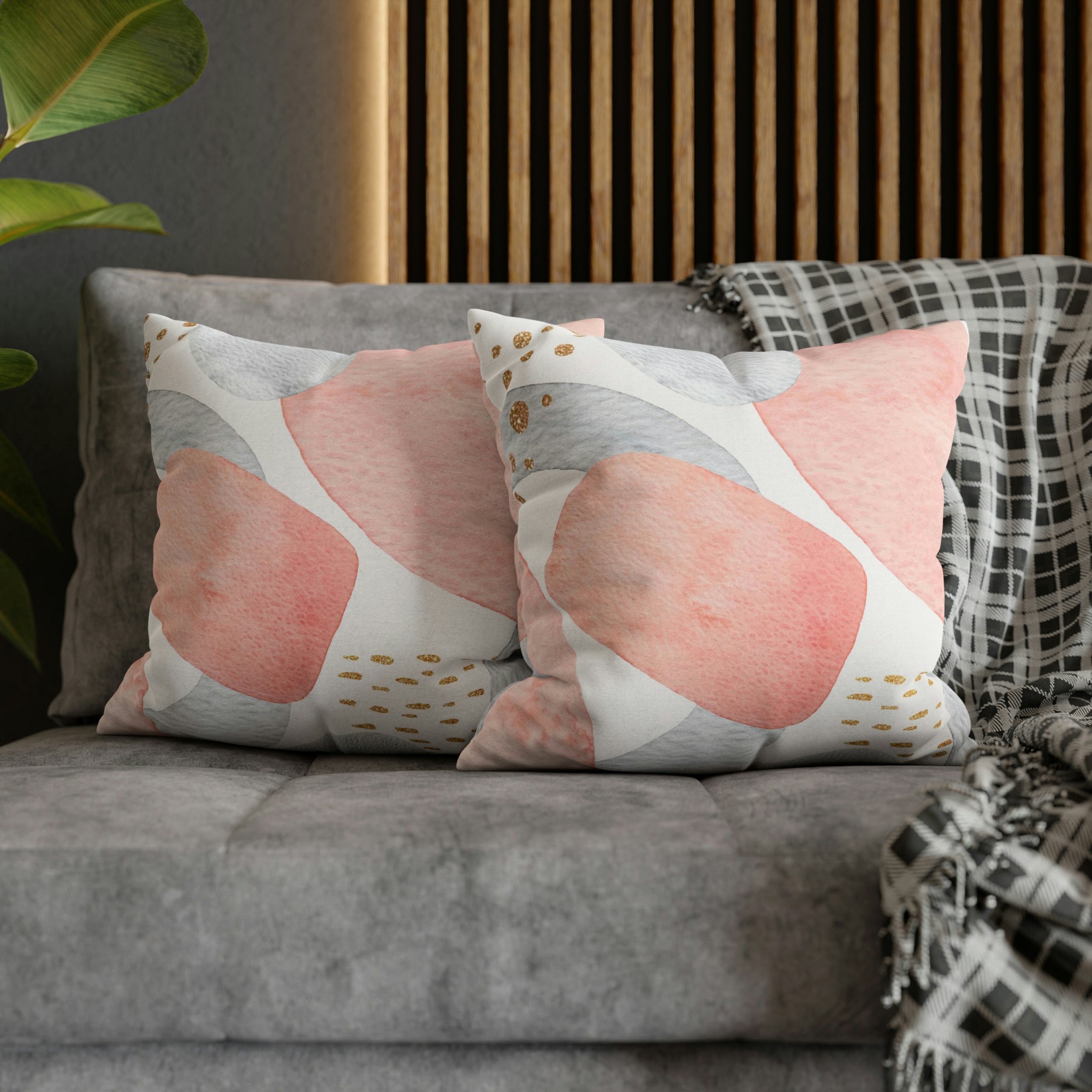 Abstract Pillow Cover | Blush Pink Gray white