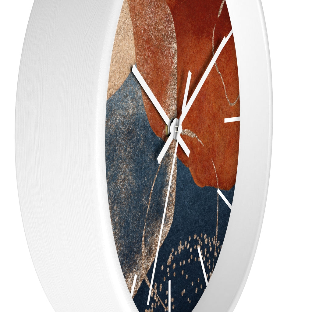 Wood, Wall Clock, Navy Rust 10"