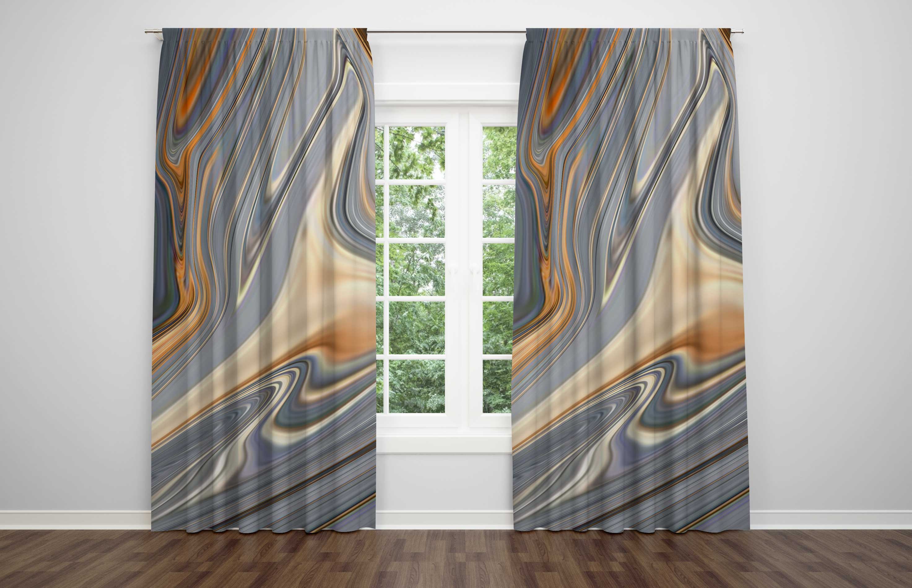 modern abstract, unique window curtains