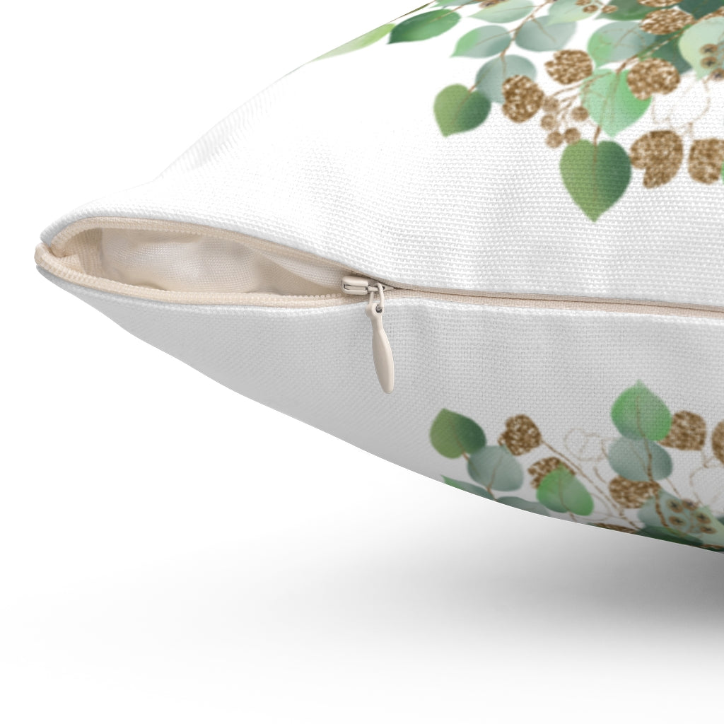 Boho Pillow Cover | Green Leaves