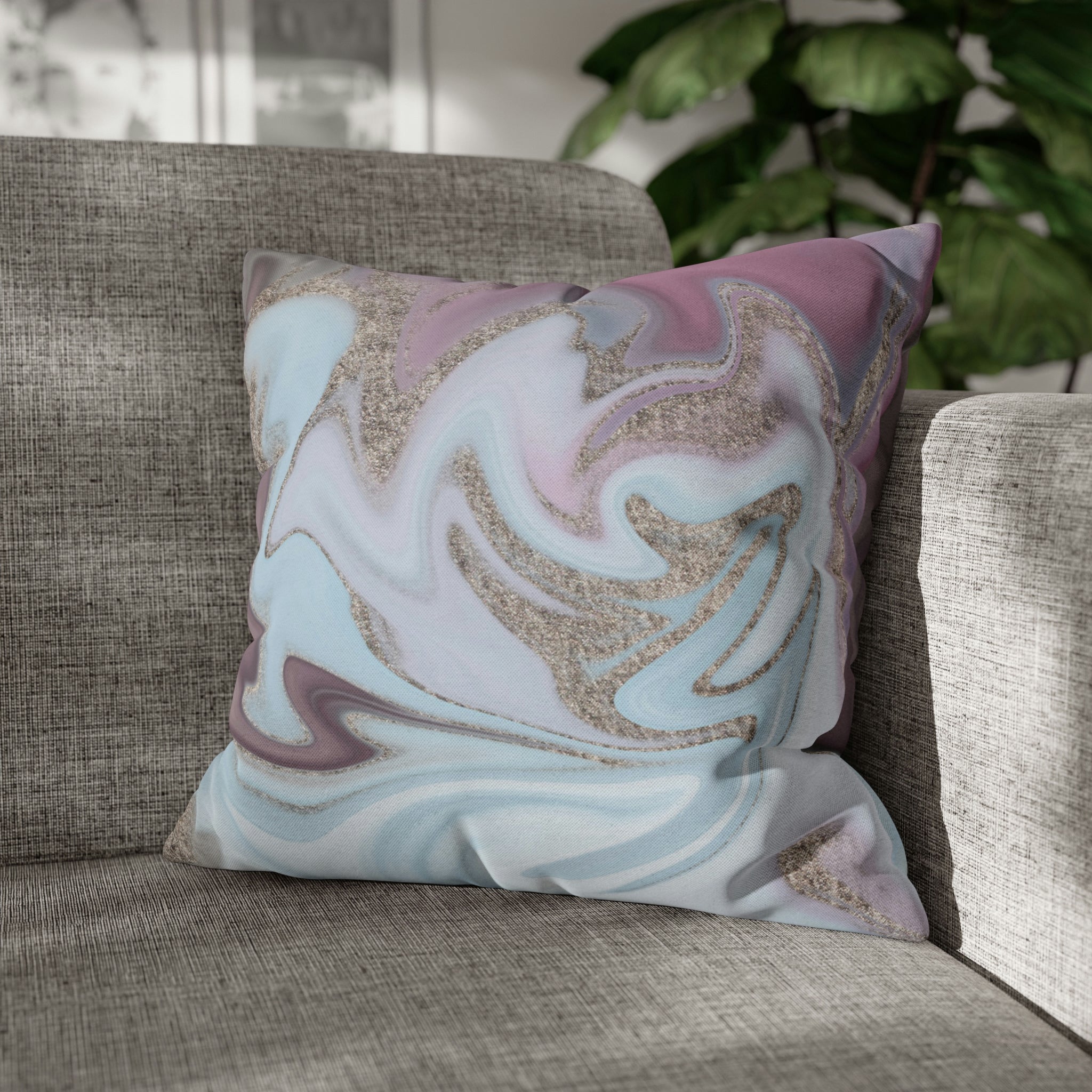 Abstract Boho Pillow Cover | Sky Blue Lavender