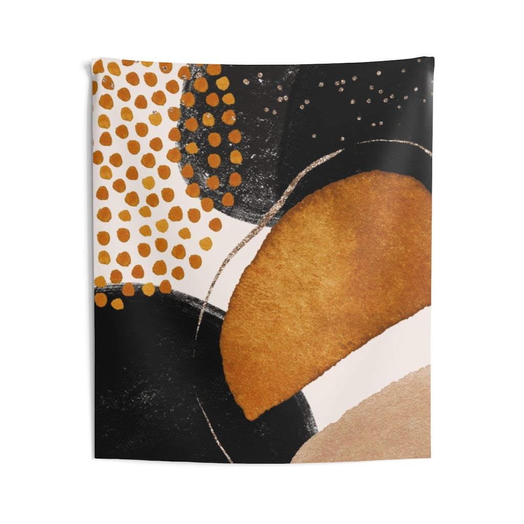 Abstract Tapestry | Yellow Rust Black Beige