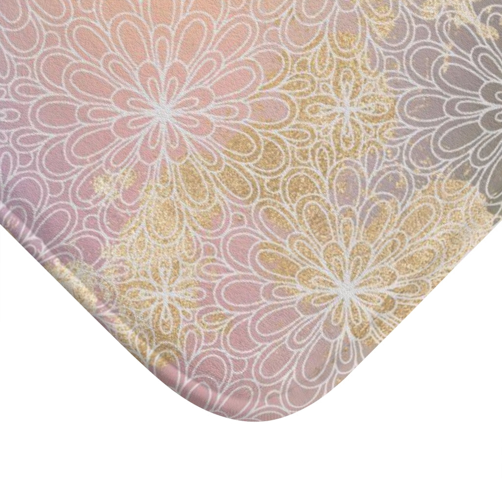 Floral Bath Mat | Mandala Yellow Green Purple