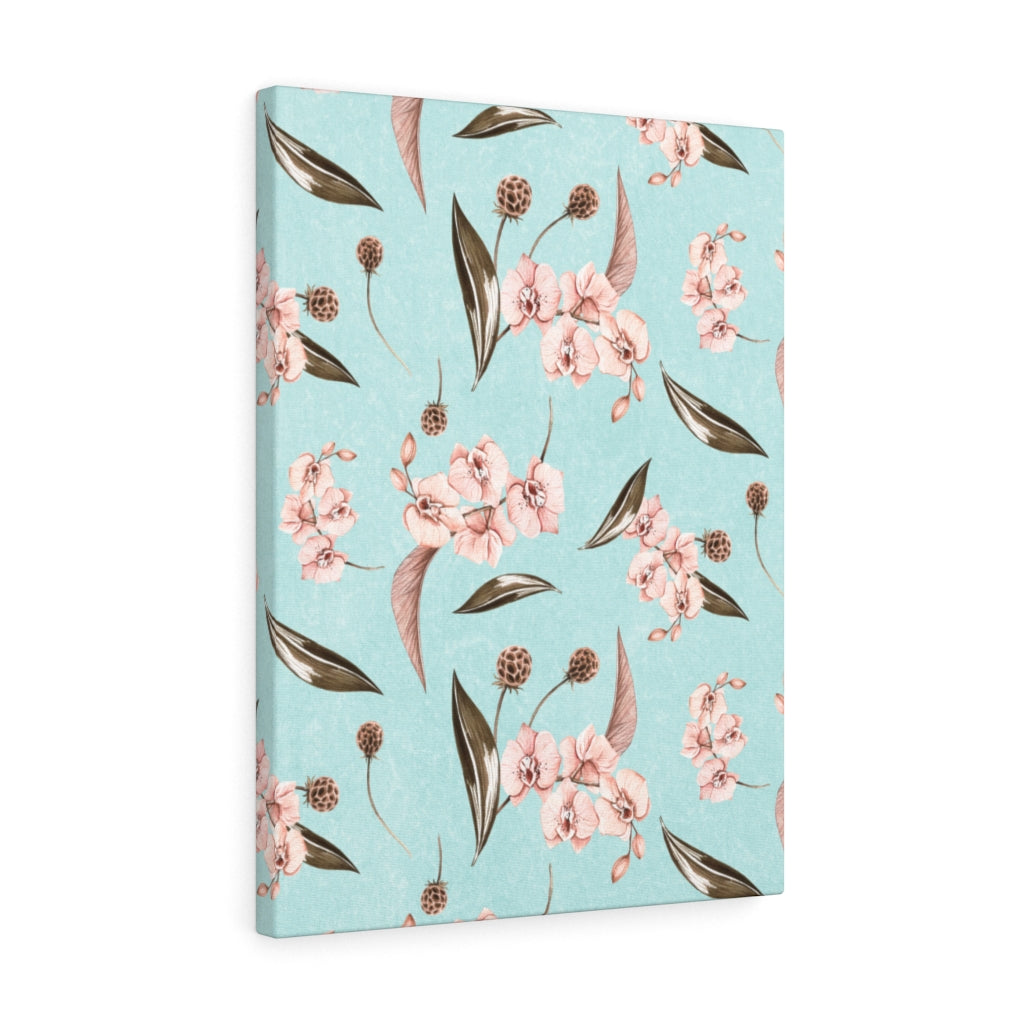 FLORAL CANVAS ART | Teal Pink Blossoms