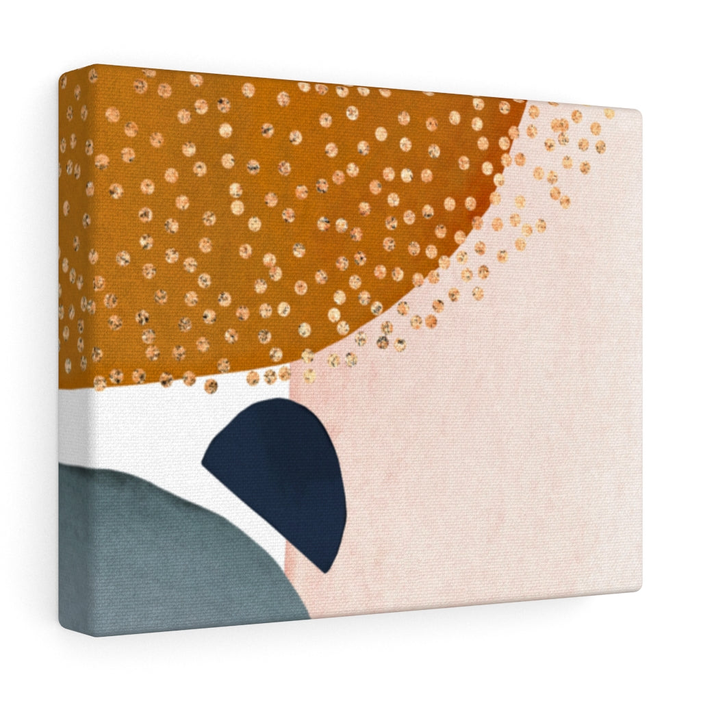 ABSTRACT WALL CANVAS ART | Dusty Blue Rust Orange Beige
