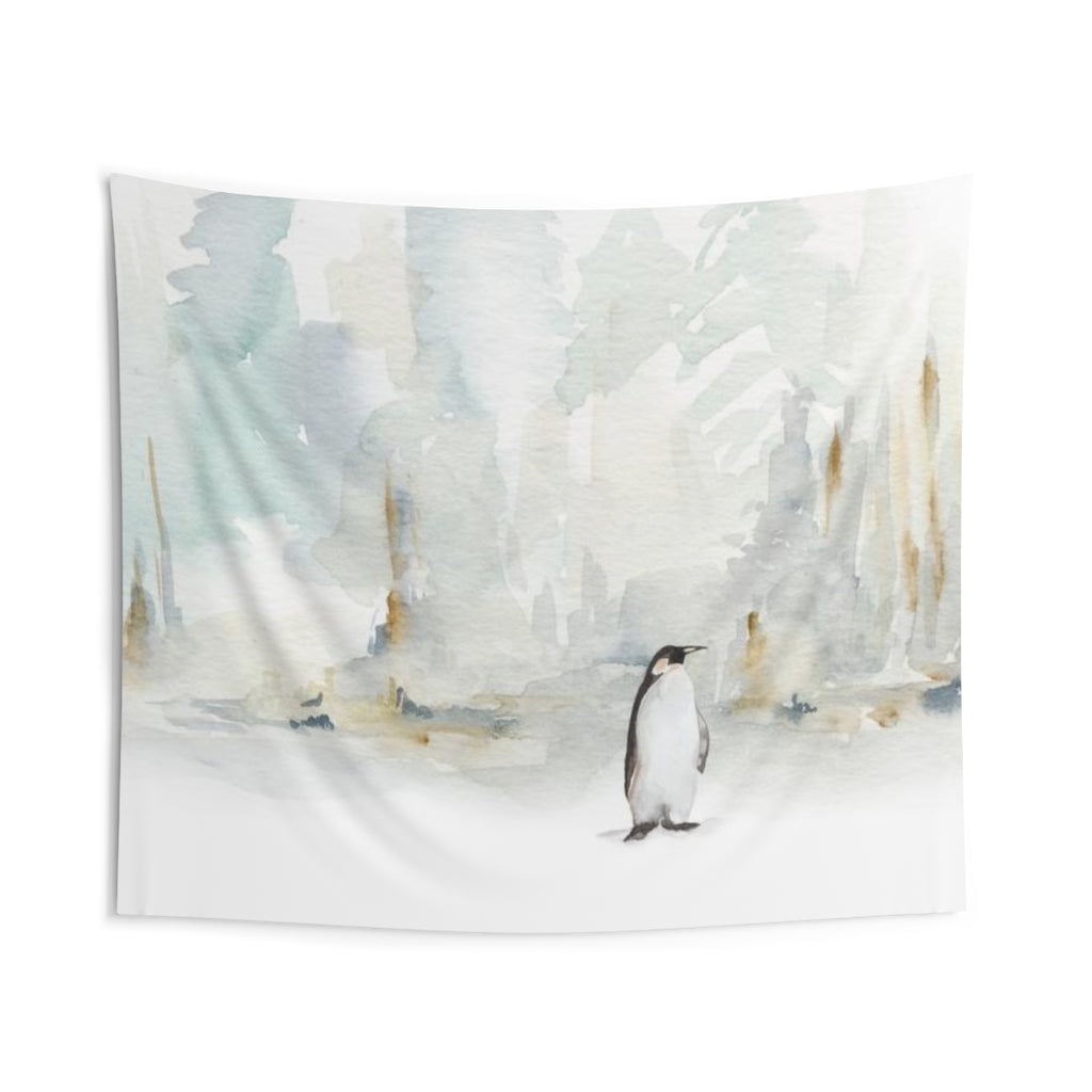 Landscape Tapestry | Winter Penguin Blue White