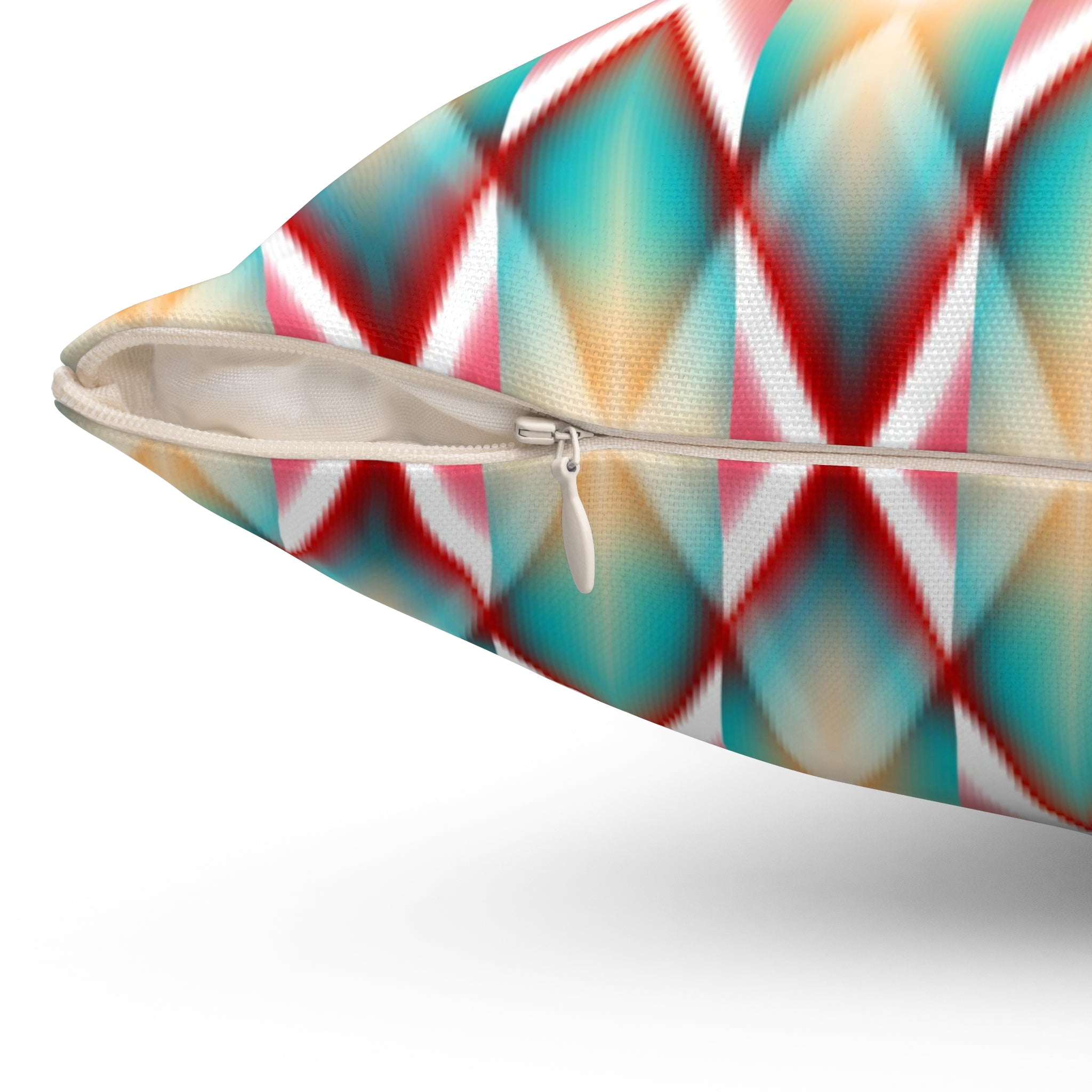 Folklore Pillow Cover | Red Teal Tribal