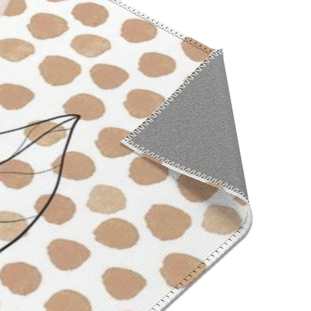 Abstract Area Rug | Blush Pink Beige Floral