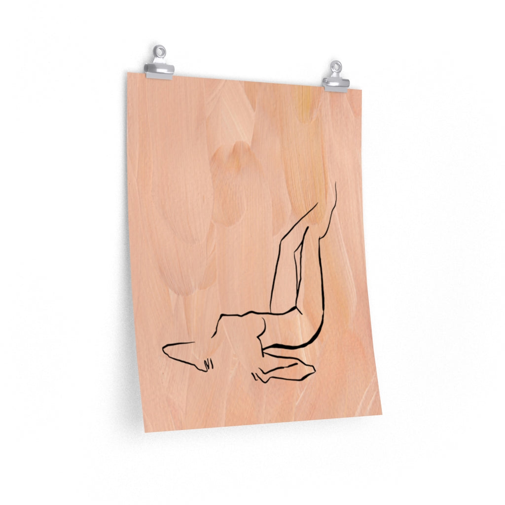 Female Art | Beige Black Art Print | Terracotta Poster