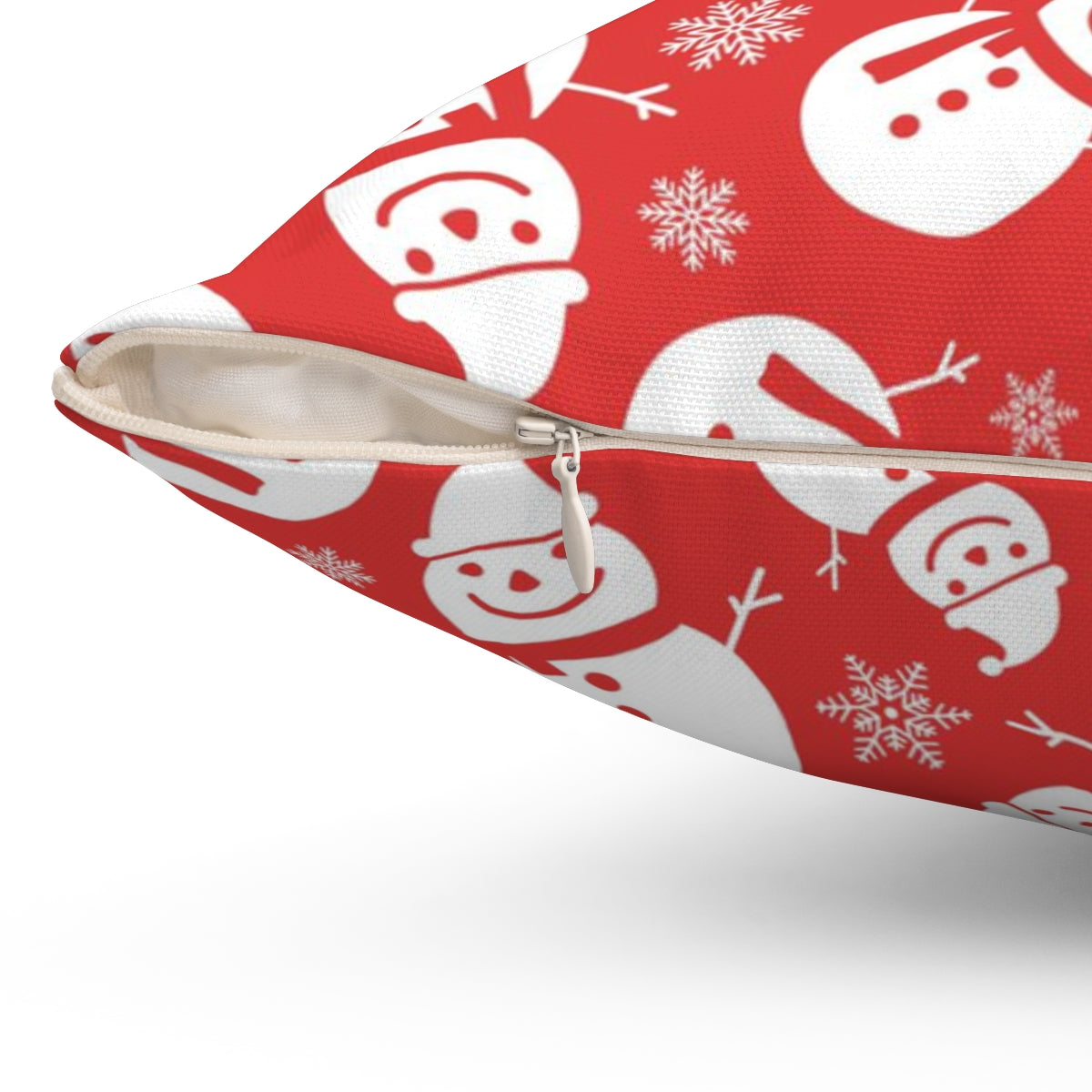 Scandi Nordic Boho Square Pillow Cover | Red White Folk Birds