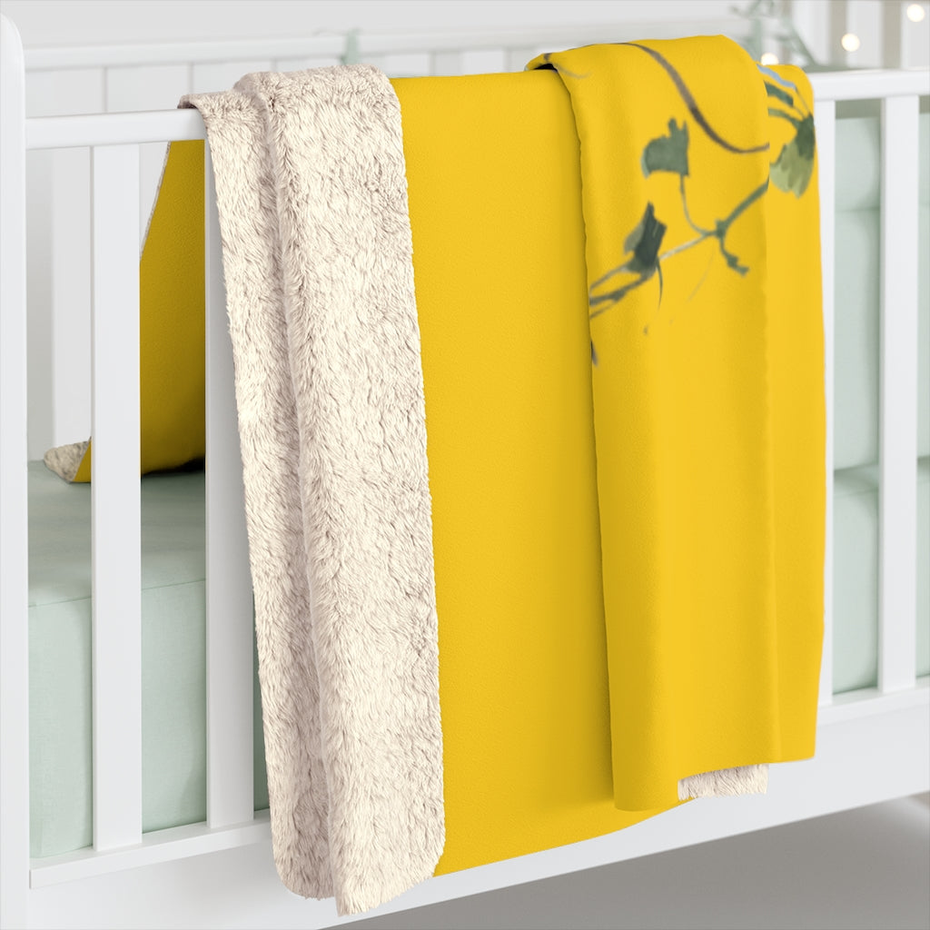 Yellow and Green, Floral Blanket